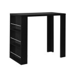 Table de bar - comptoir de bar + bar avec 3 compartiments - noir poli fin - de mdf laqué Table de bar - comptoir de bar + bar avec 3 compartiments - noir poli fin - de mdf laqué