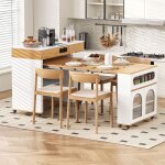 Table de bar extensible avec roulettes prise �lectrique et portes vitr�es pouvant servir d�lot de cuisine ...