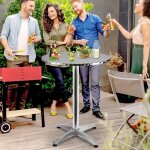 Table de bar - table haut - table de bistrot - table de jardin - table ronde - aluminium - r�glable en ...