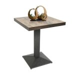 Table de bar haute carrée style industriel - errolves - 60x60 cm - marron - contemporain - design Table de bar haute carrée style industriel - errolves - 60x60 cm - marron - contemporain - design