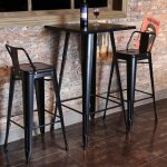 Table de bar haute mange - debout industrielle - noir - 60x60x110cm - pieds en métal - pour cuisine bar ... Table de bar haute mange - debout industrielle - noir - 60x60x110cm - pieds en métal - pour cuisine bar ...