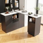 Table de bar pivotante � 360� (210 x 30 x 1009 cm) �lot de cuisine avec espace de rangement ouvert et ...