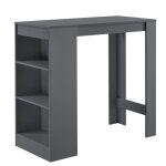 Table de bar avec rangement bistro haut avec 3 �tag�res 110 cm gris fonc� 03 0006190