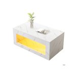 Table basse 100 x 50 x 39 cm led finition laqu�e brillante avec t�l�commande grand mod�le avec motif ...