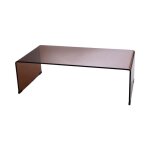 Table basse 110x55x35 cm en verre tremp� fum�