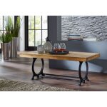 Table basse 120x60cm - fer et bois massif recycl� laqu� - industrial #35