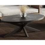 Table basse 130x70x45 cm en bois exotique noir - maja