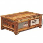 En soldes - table basse - table 2 - en - 1 avec espace de rangement vintage bois recycl� 8 7910496