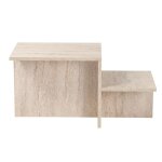 Calicosy - table basse 2 niveaux l77 cm - harmony - travertin - travertin