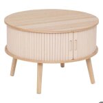 Table basse 2 portes nysos beige 60x60x407cm - atmosphera createur dinterieur