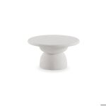 Table basse 70 diametre en polyr�sine ciment blanc