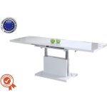 Table basse absolut relevable et extensible blanc laque