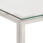 Table basse en acier inoxydable et verre tremp� - wiens - argent� - 110x45x45 cm - �paisseur du verre ...