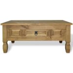 Table basse - akozon - corona - bois massif - 100 x 60 x 45 cm - marron