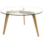 Verane - table basse ronde plateau verre
