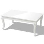 Table basse - ashata - laque blanc - 100 x 60 x 42 cm - mdf - pieds en plastique