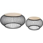 Lot de 2 tables gigognes esther manguier et m�tal - atmosphera cr�ateur dint�rieur