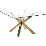 Table basse - beliani - starlight - carré - doré - verre et métal Table basse - beliani - starlight - carré - doré - verre et métal