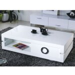 Table basse bianca avec rangement - la maison du canap - contemporain - design - laqu - blanc