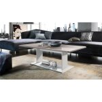 Table basse bicolore blanc / gris sable 120 x 40 x 70 cm