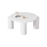Table basse - table basse blanche moderne forme nuage avec pieds stables et bords arrondis mdf pvc 70x70x40 ...