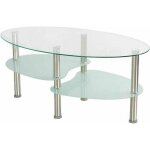 Table basse blanche en verre trempé avec Étagère de rangement - h 43cm * l 90cm - salon - contemporain ... Table basse blanche en verre trempé avec Étagère de rangement - h 43cm * l 90cm - salon - contemporain ...
