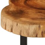 Table basse en bois dacacia massif - meublechic - 60x55x25 cm - marron - artisanal - 110 kg max - roulettes ...