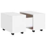 Table basse - bois dingénierie - blanc - carré - laqué - 60x60x38 cm Table basse - bois dingénierie - blanc - carré - laqué - 60x60x38 cm