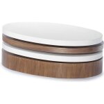 Table basse bois et laqué sidony - noyer / blanc - bois foncé Table basse bois et laqué sidony - noyer / blanc - bois foncé