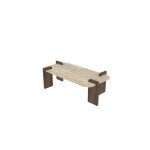 Table basse en bois leapiri - 120 x 60 x 35 cm - travertin