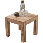 Table basse bois massif acacia - finebuy - 45 x 40 x 45 cm - marron clair - style maison de campagne