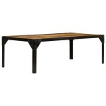 Table basse en bois massif de manguier brut et acier 110 cm - duokon - style industriel Table basse en bois massif de manguier brut et acier 110 cm - duokon - style industriel