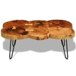 Table basse - bois massif - rectangulaire - 35 cm - marron - laqué Table basse - bois massif - rectangulaire - 35 cm - marron - laqué