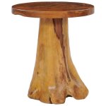 Table basse en bois de teck massif - happiness - 40x40 cm - �paisseur du dessus 3 cm - racine de teck ...