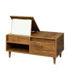 Table basse brun 80x40x38cm avec rangement � abattant table basse moderne minimaliste avec d�coration ...