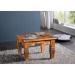 Table basse carre 60x60cm - bois massif dacacia laqu (miel) - oxford #0426