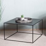 Table basse - mes - maceio - m�tal noir - 70x70x40 cm - style vintage