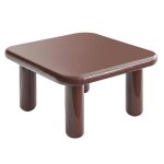 Table basse carr�e 75 cm en mdf effet laqu� bordeaux - oviala