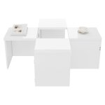 Tables basses - table carr�e contemporaine avec finition brillante - structure en panneaux de particules ...