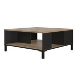 Table basse carrée - gami - trust - double plateau - chêne et noir Table basse carrée - gami - trust - double plateau - chêne et noir