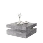 Table basse carrée pivotante - panneau de particules - décor béton gris clair - classique - l 78 x p ... Table basse carrée pivotante - panneau de particules - décor béton gris clair - classique - l 78 x p ...