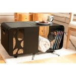 Table basse / coffre à granulés le marquier studio sur roulettes - capacité 30 kg Table basse / coffre à granulés le marquier studio sur roulettes - capacité 30 kg