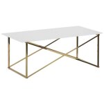 Table basse blanche structure dore emporia