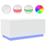 Table basse contemporaine avec lumi�res led - blanc - rectangulaire - 90x50x40 cm
