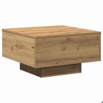 Table basse contemporaine - vidaxl - ch�ne artisanal - 55x55x31 cm - marron - capacit� de rangement g�n�reuse ...