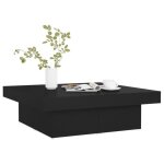 Table basse - cuque - 90x90 cm - noir - agglom�r� - montage facile