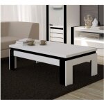 Table basse design lina blanche et noire brillante. meuble idal pour votre salon.