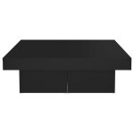 Table basse - dilwe - 90x90 cm - noir - agglom�r� - montage facile