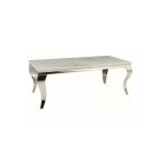 Table basse effet marbre prince a - blanc / argentée - l 120 x l 60 cm Table basse effet marbre prince a - blanc / argentée - l 120 x l 60 cm