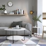 Table basse - emob - woody fashion - blanc - rond - contemporain - design
